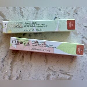 Clinique Chubby Stick Lip Colour Balm — Soft Pink & Warm Peach